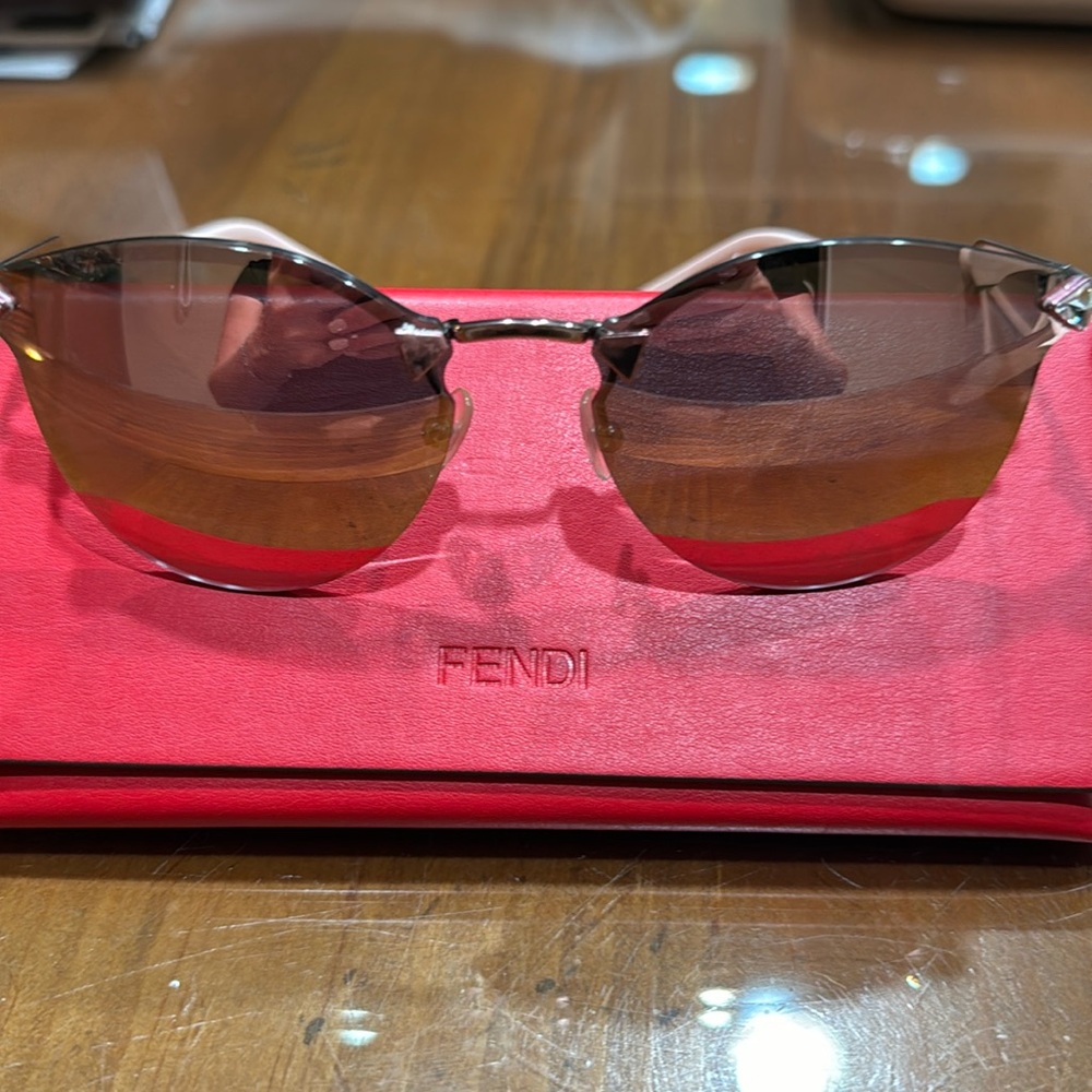 Beautiful mirrored Fendi sunglasses like new case cloth still wrapped and tags